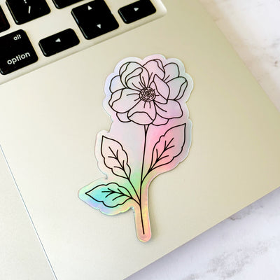 Holographic Anemone Sticker, 3x1.5"