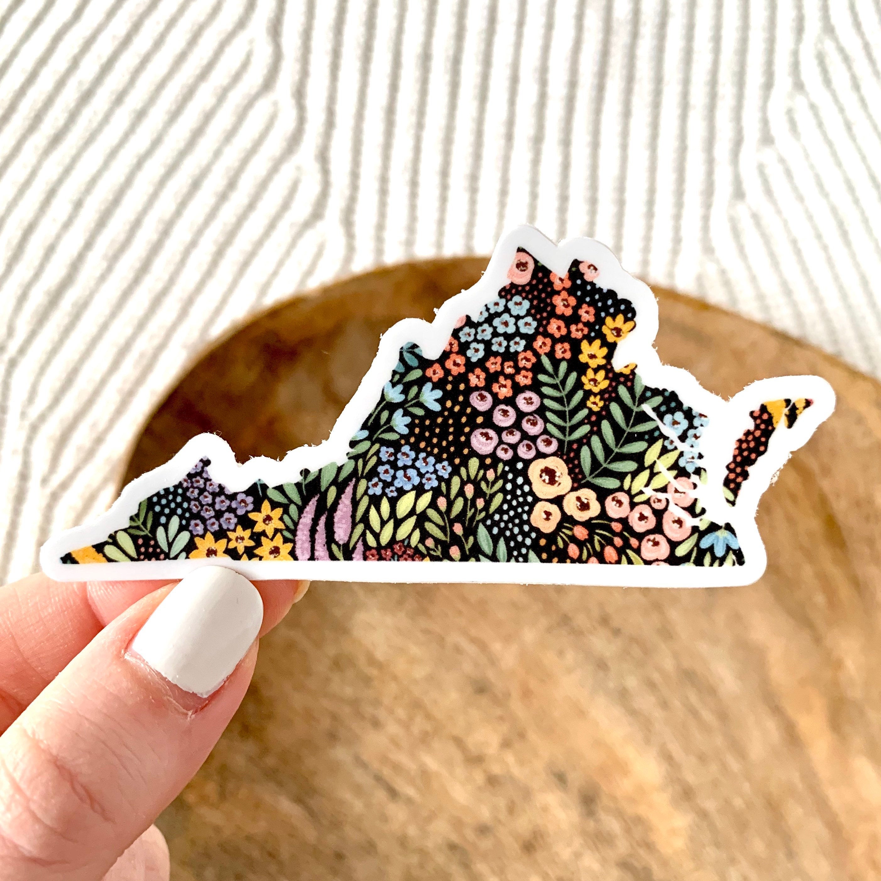 Waterproof Vinyl State Sticker, 3.5x1.5"