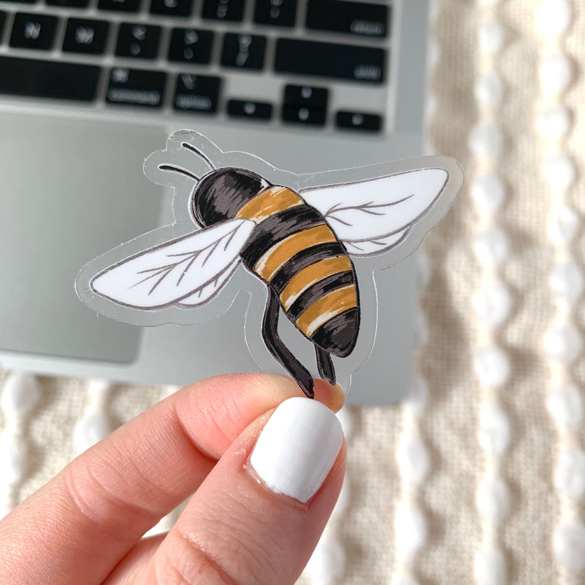 Clear Waterproof Vinyl Sticker, 2x2.25"