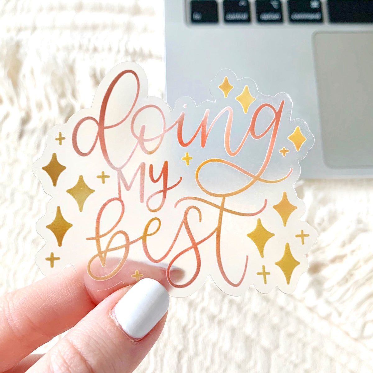 Clear Waterproof Vinyl Sticker, 3x2.5"